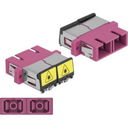 Delock Optical Fiber Coupler with laser protection flip SC Duplex female to SC Duplex female Multi-mode violet
