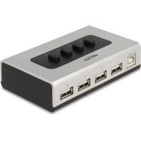Delock Switch USB 2.0 with 1 x Type-B female to 4 x Type-A female manual bidirectional
