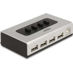 Delock Switch USB 2.0 with 1 x Type-B female to 4 x Type-A female manual bidirectional