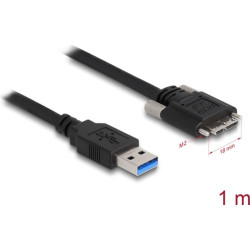 Delock Cable USB 3.0 Type-A male to Type Micro-B male with screws 1 m