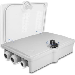 Delock Fiber Optic Distribution Box for indoor and outdoor IP55 waterproof lockable 6 port grey
