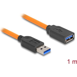 Delock USB 5 Gbps Cable USB Type-A male to USB Type-A female for tethered shooting 1 m orange