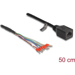Delock Cable RJ45 jack to wire end ferrules Cat.5e 50 cm black