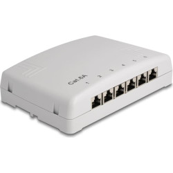 Delock Mini Desktop Patch Panel 6 Port Cat.6A grey