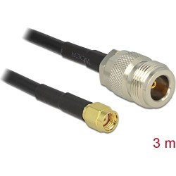 Delock Antenna cable RP-SMA plug  N jack LMR195 3 m
