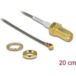 Delock Antenna cable SMA Jack Bulkhead  MHFU.FL-LP-088 compatible plug 200 mm 1.37