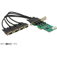 Delock PCI Express x1 Card to 4 x Serial RS-232 High Speed 921K with Voltage supply