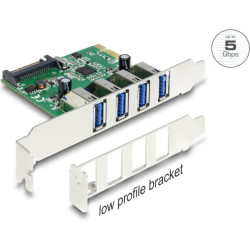 Delock PCI Express x1 Card to 4 x external USB Type-A female USB 5 Gbps