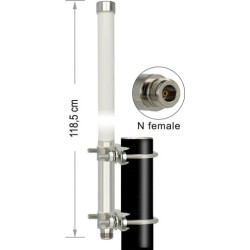 Delock WLAN Antenna N Jack 802.11 b/g/n 12 dBi 118.5 cm omnidirectional fixed pole mount white outdoor