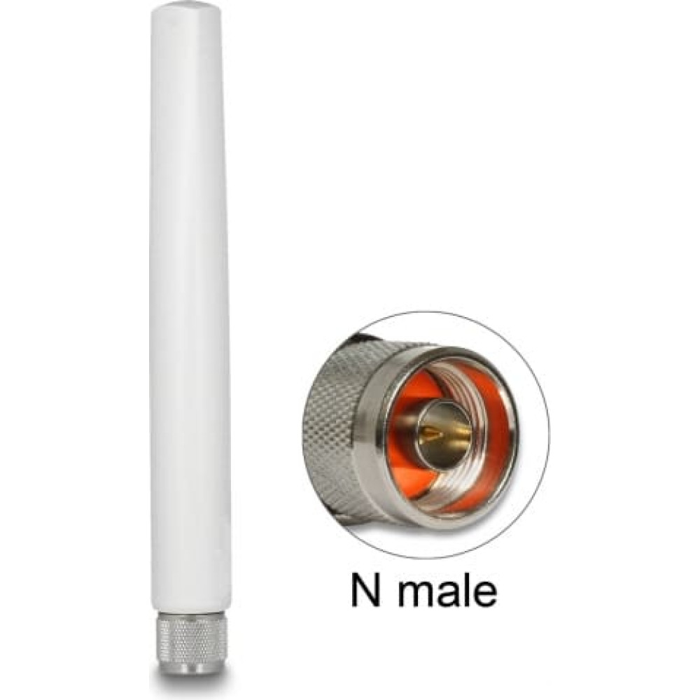 Delock LoRa 868 MHz Antenna N plug 2.09 dBi omnidirectional fixed outdoor white