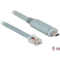Delock Adapter USB 2.0 Type-C™ male > 1 x Serial RS-232 RJ45 male 5.0 m grey