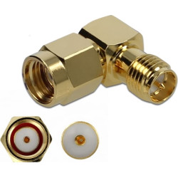 Delock Adapter RP-SMA plug to RP-SMA jack 90° 10 GHz