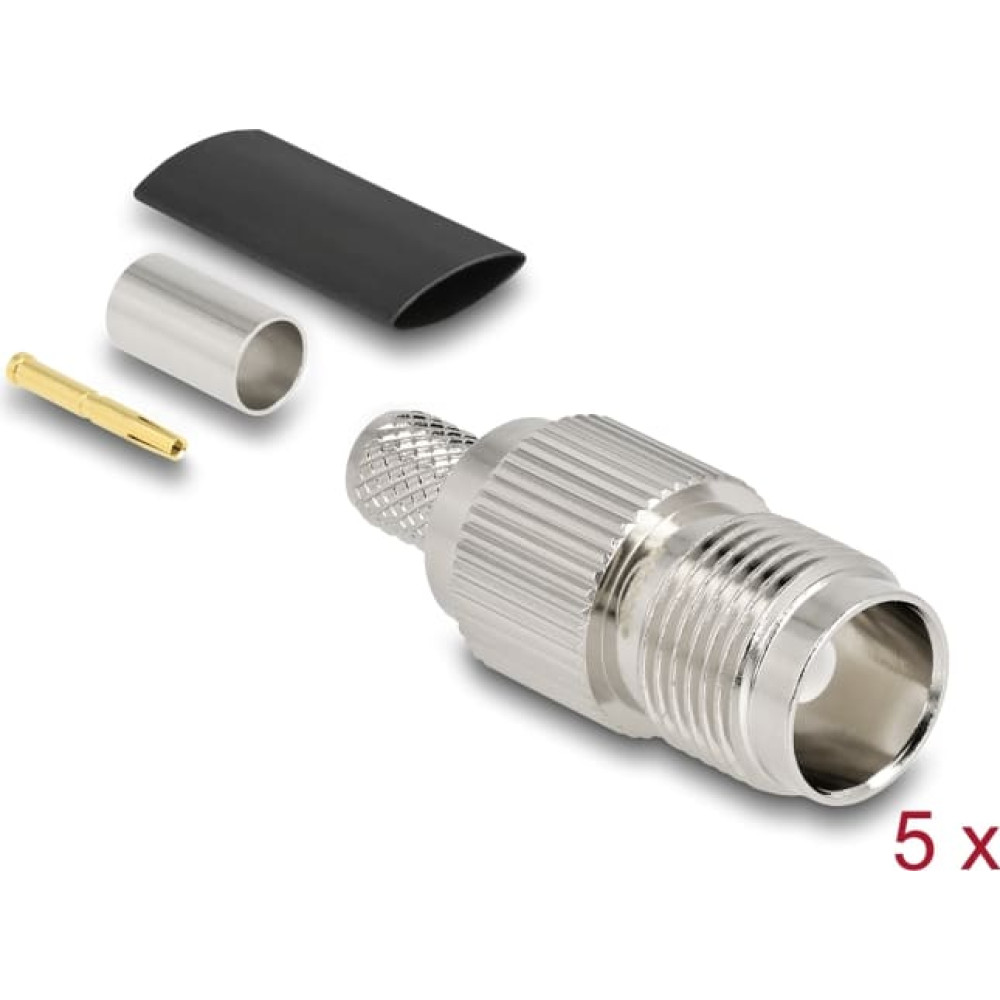 Delock TNC jack for crimping RG-59 with matching shrink tube