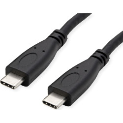 USB 3.2 Gen 2 Kabelis PD  20V5A, with Emark, C-C, M/M, black, 1 m, Roline