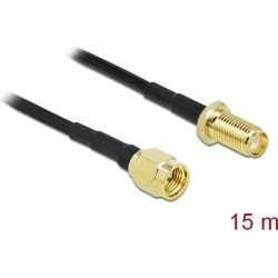 Delock Antenna Cable SMA plug to SMA jack LMR/CFD100 15 m low loss