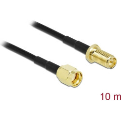 Delock Antenna Cable RP-SMA plug to RP-SMA jack LMR/CFD100 10 m low loss