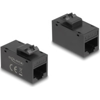 Delock Keystone Module RJ45 jack to RJ45 jack Cat.6A UTP black