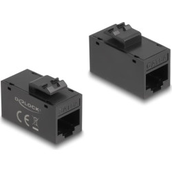 Delock Keystone Module RJ45 jack to RJ45 jack Cat.6A UTP black