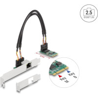 Delock M.2 Key B+M 1 x RJ45 2.5 Gigabit LAN Network Card