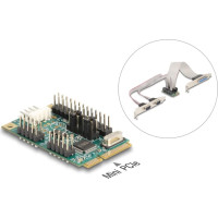 Delock Mini PCIe I/O PCIe full size 1 x Parallel, 2 x Serial RS-232 with voltage supply 5 V / 12 V