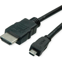 Roline Green HDMI High Speed Cable + Ethernet, A - D, M/M, 2 m