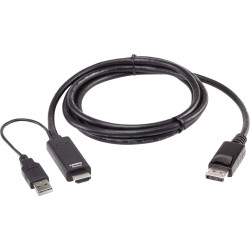 Aten 2L-7D02HDP True 4K HDMI zu DP Kabel 1,8m, True 4K