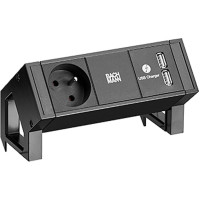 Bachmann DESK2 1xUTE 1xUSB Charger power 0.2m GST18 RAL9005