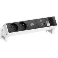 Bachmann DESK2 2xUTE 1xUSB A/C 22W 1xCM 0.2m GST18 RAL9010