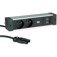 Bachmann DESK RAIL 2xUTE 1xUSB A&C 22W 2.0m GST18