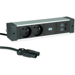 Bachmann DESK RAIL 2xUTE 1xUSB A&C 22W 2.0m GST18