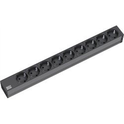 Bachmann 19" socket strip 9-way, without switch, black