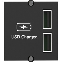 Bachmann Custom Module USB Double Charger, black, 0.2 m