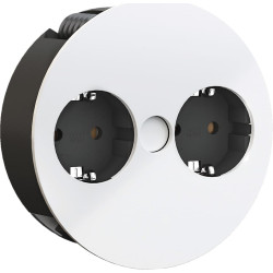 Bachmann TWIST 2x earthing contact, wire end ferrules, earthing contact assembly plug, white, 2 m