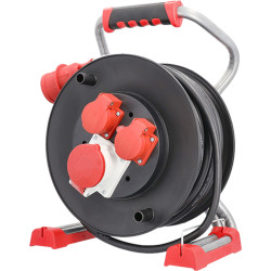 Bachmann professional CEE cable reel 3xCEE7/3 H07RN-F 3G1.5mm² 25m