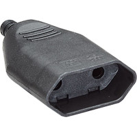 Bachmann Euro flat plug black, Screw connection PU 3 pcs. in polybag