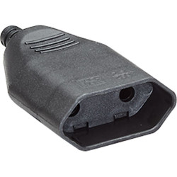 Bachmann Euro flat plug black, Screw connection PU 3 pcs. in polybag
