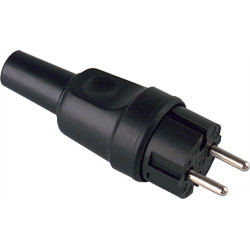 Bachmann solid rubber contour plug, black, without earthing contact