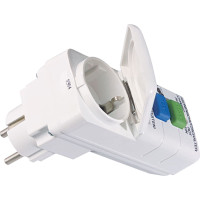 Bachmann earth leakage protection adapter white, Hinged cover - IP44 < 30mA tripping current