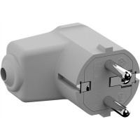 Bachmann angled mounting plug grey, CEE 7/7 2-pole with earthing contact
