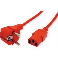 Roline Power Cable, straight IEC Connector, red, 1.8 m