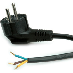 Roline Power Cable with German Type Plug / open end, AC 230V, black, 1.8 m