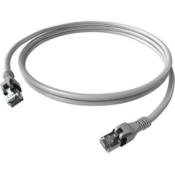 Easylan DualBoot® PushPull Patch Cable Cat.6A (Class EA), S/FTP, RJ45 / RJ45, grey, 0.5 m