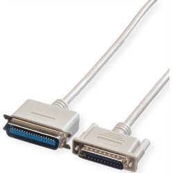 Roline Parallel Printer Cable, DB25 M - C36 M, grey, 3 m