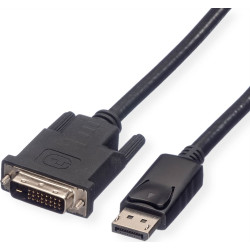 Roline DisplayPort Cable, DP-DVI (24+1), LSOH, M/M, black, 1 m