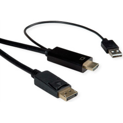 Roline Cable, UHDTV - DisplayPort, M/M, black, 3 m, Roline