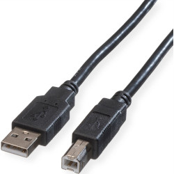 Roline Green USB 2.0 Cable, A - B, M/M, black, 0.8 m