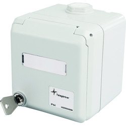 Telegärtner TELEGÄRTNER Outlet IP44 AP with lock, for 2x AMJ / UMJ Modules