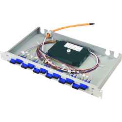 Telegärtner FO-PP BAS-ECO 1U 12 LCD OM2 PT, 12 LCD OM2 PT, with assembled adaptors and coloured pigtails