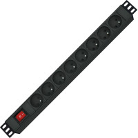 Roline PDU for Cabinet, 8x socket, 45°, 16A, with Switch, UTE Version, black, 2 m