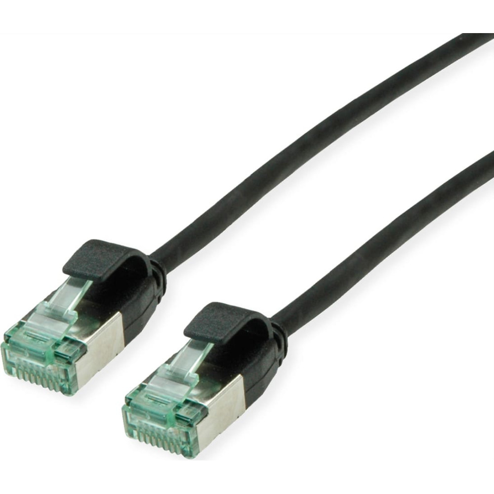 Roline Recycled Material ROLINE RM U/FTP DataCenter Patch Cord Cat.6A (Class EA), slim, black, 1 m